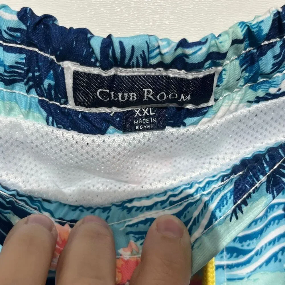 Club Room Men's‎ Multicolor Tropical Quick Dry Drawstring Swim Trunks XXL NWT